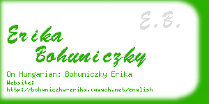 erika bohuniczky business card